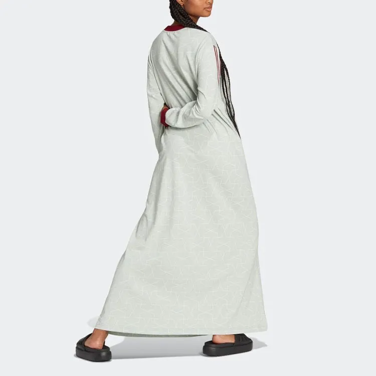 Adidas Long-Sleeved Dresses Women's Linen Green-2