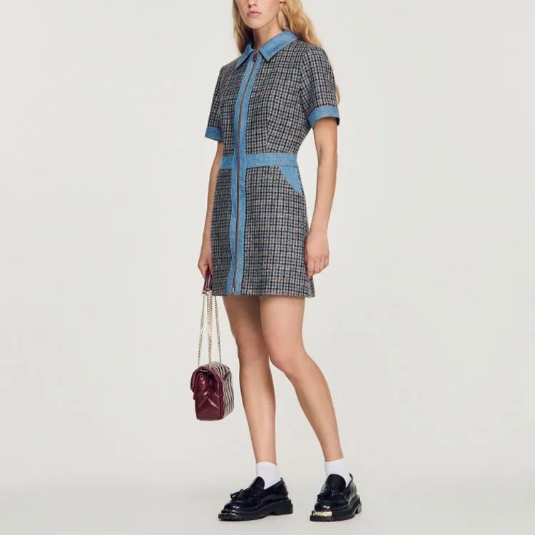 Sandro Short Sleeved Dresses Women's Blue-1