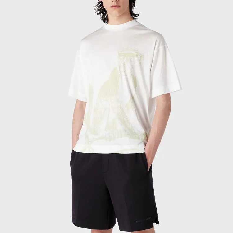 EMPORIO ARMANI T Shirt Men's White Orange-3