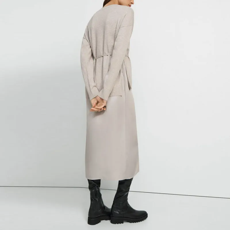 THEORY Long-Sleeved Dresses Women's Beige-2
