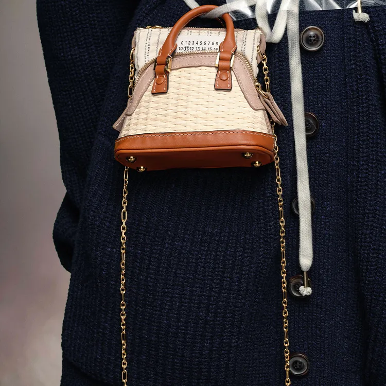 Maison Margiela 5AC With Cow Leather And Sheepskin Portable Crossbody Bag, Shoulder Bag Regular Women's Brown/Pink-3