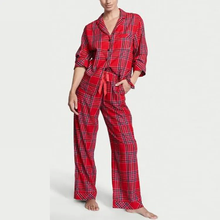 Victoria's Secret Pajama Set Women's Red Stripes-2