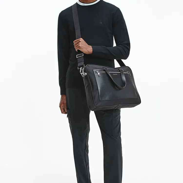 CK/Calvin Klein Briefcase Laptop Bag Shoulder Bag Crossbody Bag Handbag Men's Black-3