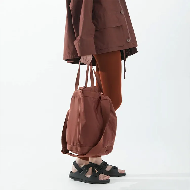 UNIQLO U Collection Polyamide Bucket Bag Handbag Shoulder Bag Crossbody Bag Regular Unisex Light Brown-4