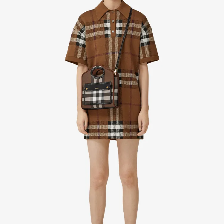 Burberry Pocket Bag Calfskin Decoration Shoulder Bag, Crossbody Bag, Handbag Mini Women's Dark Birch Brown-6