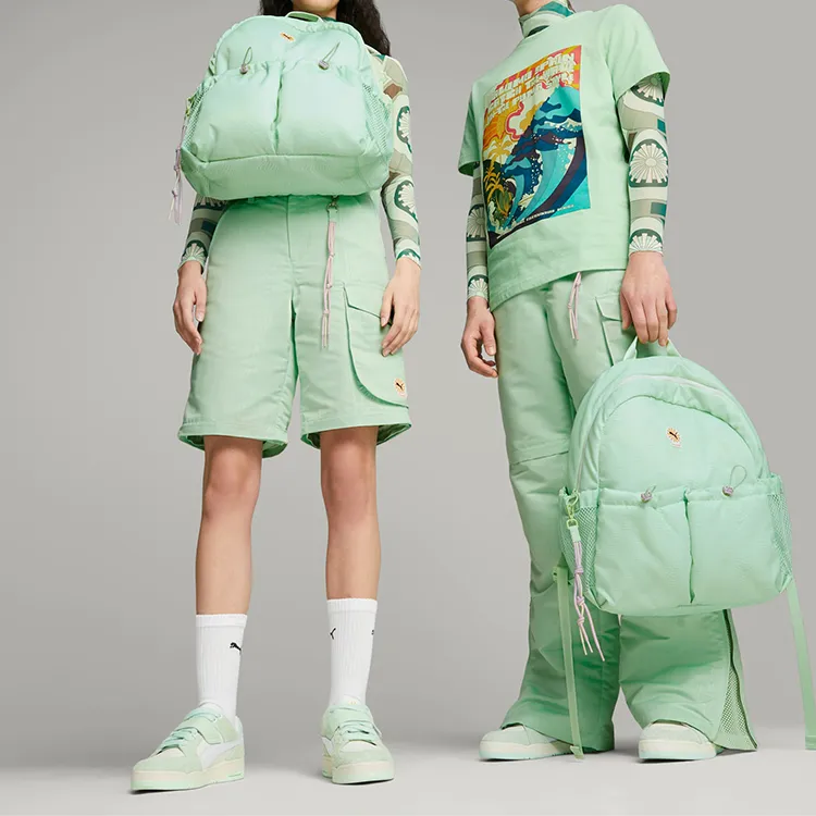 PUMA PALOMO Collaboration Polyester Backpack Unisex Green-3