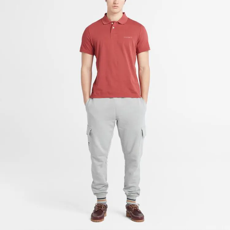 Timberland Polo Shirts Men Dark Red-1