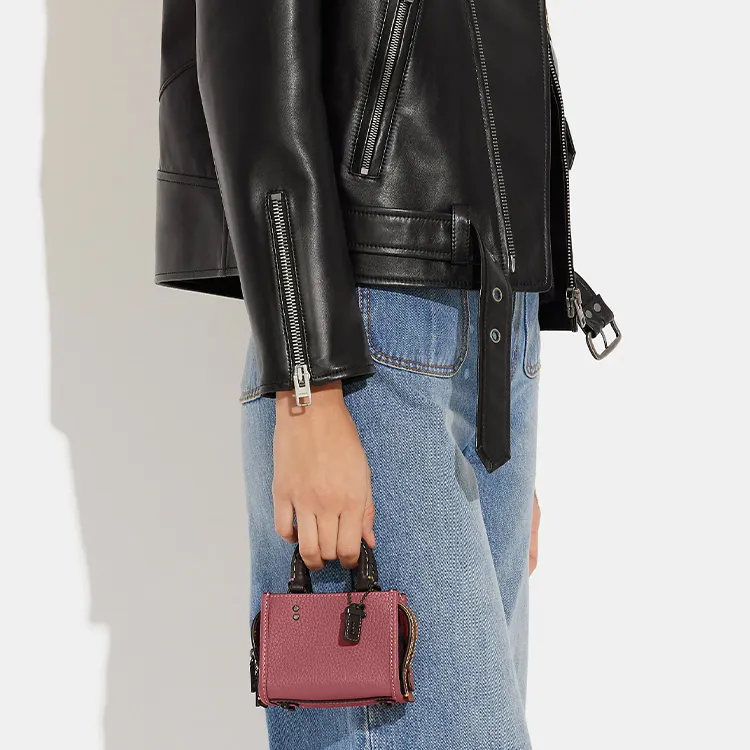 COACH Rogue Recycled Glove Tanned Pebbled Leather Handbag Shoulder Bag Crossbody Bag Mini Women's Rouge Red-3