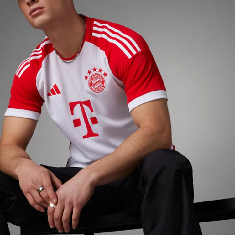 Adidas Bayern Munich Soccer Jerseys Men Red White Color Scheme-3