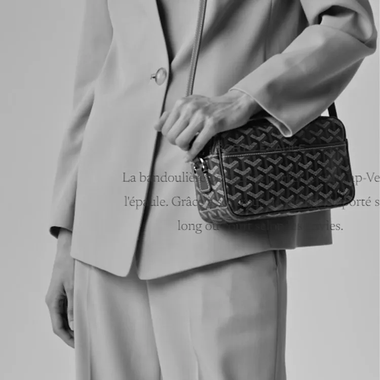 GOYARD Cap Vert Canvas With Leather Messenger Bag Camera Bag Shoulder Bag, Crossbody Bag Trumpets Unisex Green/Khaki-5