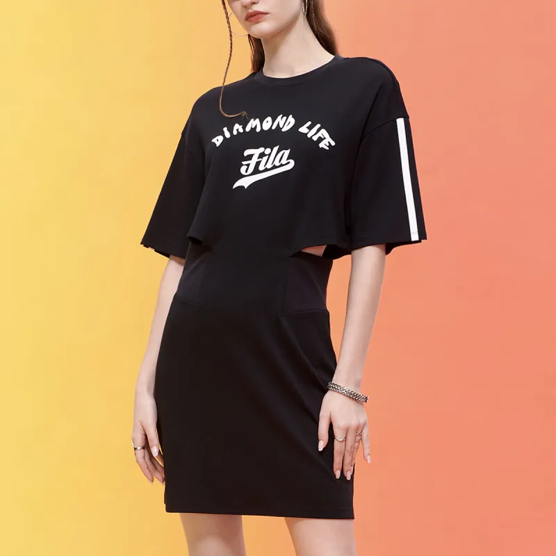 FILA FUSION INLINE Short Sleeved Dress Women's Jet Black-4
