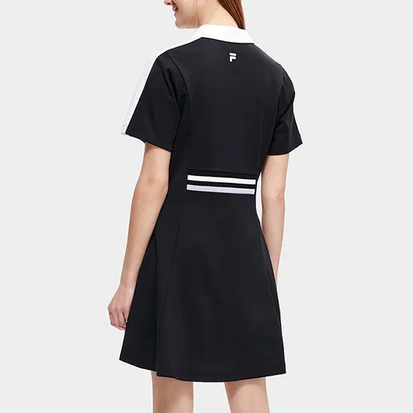 FILA FUSION Short Sleeved Dresses Women's Pitch Black-2