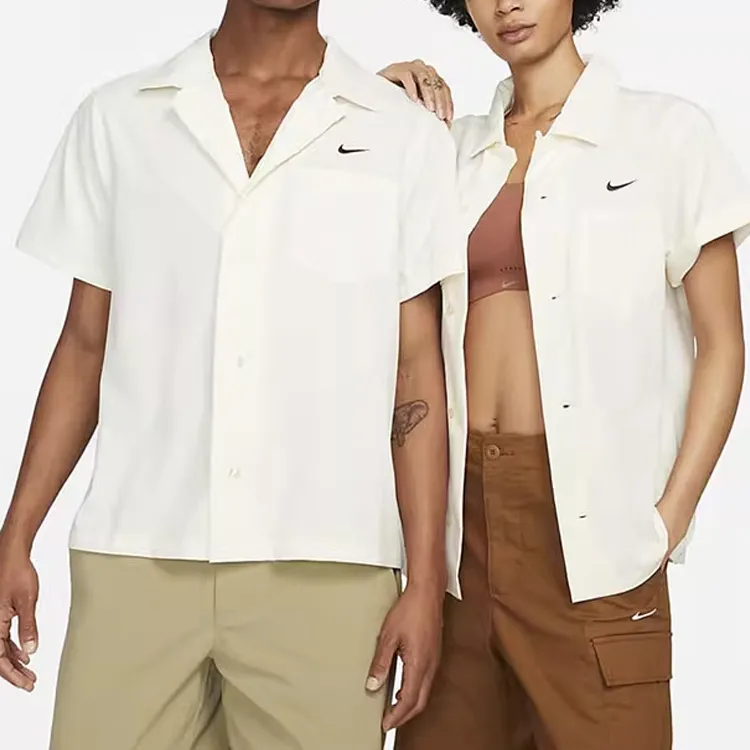 Nike SB Men's Logo Short-Sleeve Bowling Shirt White-2