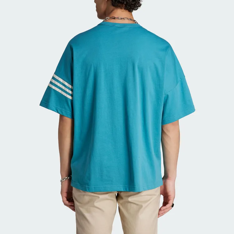 Adidas Originals Classic Three stripe Series Three Stripes Decoration Crew Neck Pullover Short Sleeved T Shirt Men's-2