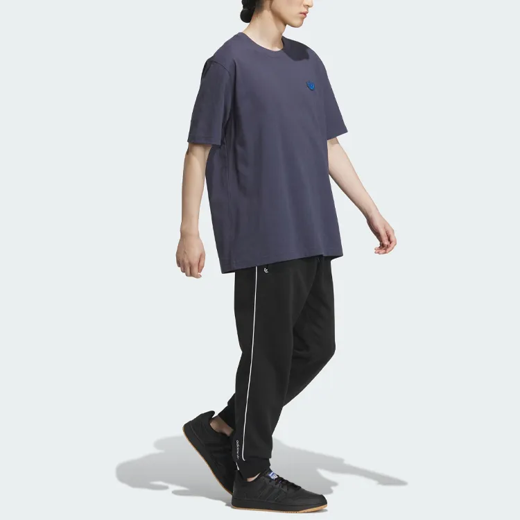Adidas Originals Drop Shoulder Sleeve T Shirt Men's Dark Navy Blue-3