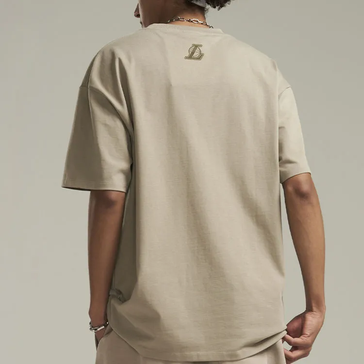 NBA Drop Shoulder Sleeve T Shirt Unisex Earth Brown-3