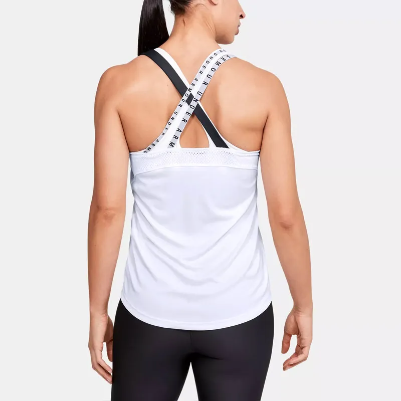Under Armour Wordmark Sleeveless Sports Shirts Women's White-2
