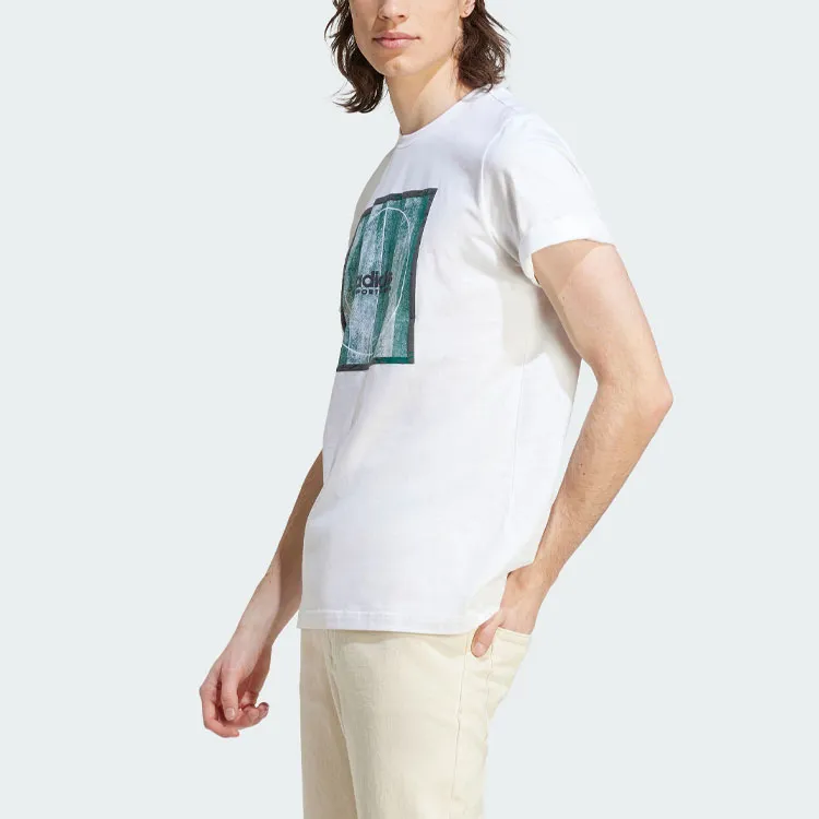 Adidas T Shirts Men White Green-3