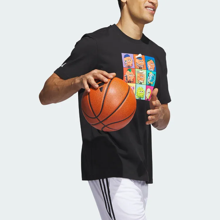 Adidas Set in Sleeve T Shirt Men's Black-3