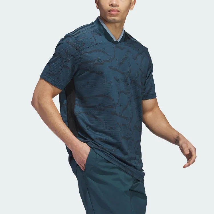 Adidas Polo Shirts Men Arctic Ocean Blue-3