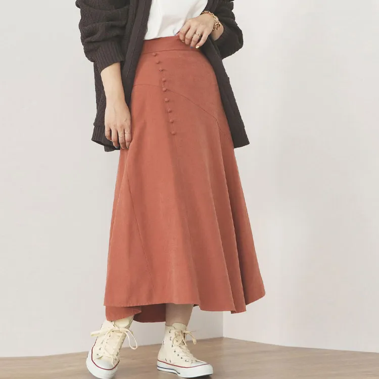 Beams Casual Long Skirts Women's Orange-2