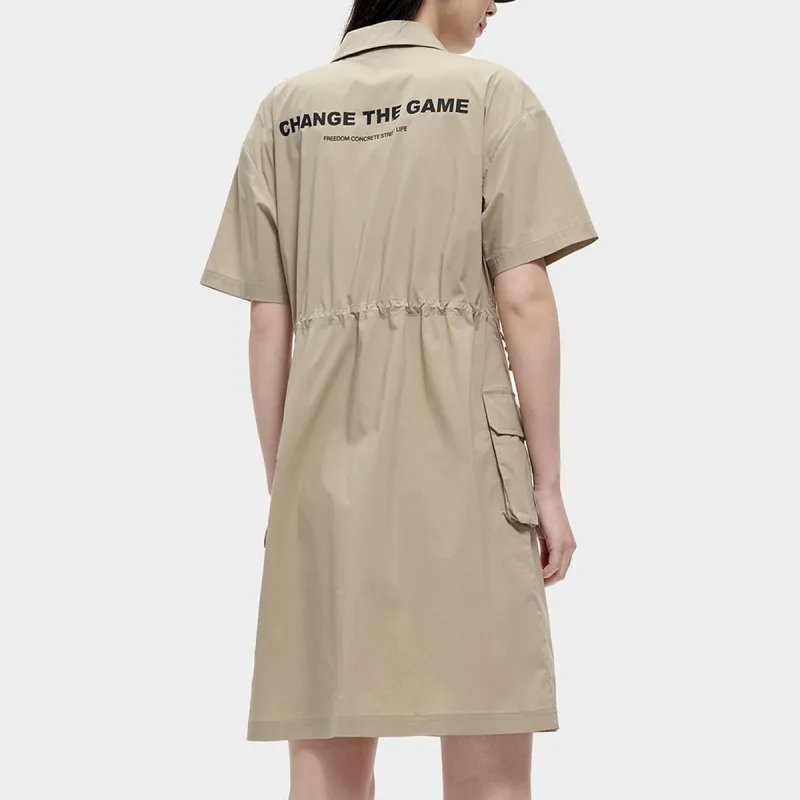 FILA FUSION Short Sleeved Dresses Women's Hazy Khaki-3