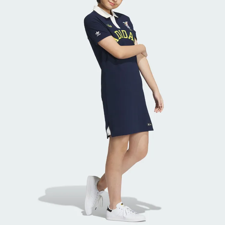 Adidas Originals Short Sleeved Dresses Women's Navy-2