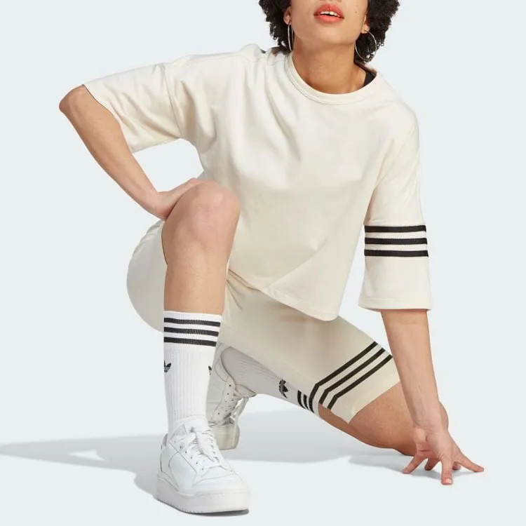 Adidas Originals Trefoil Crop Tops Women's Beige-3