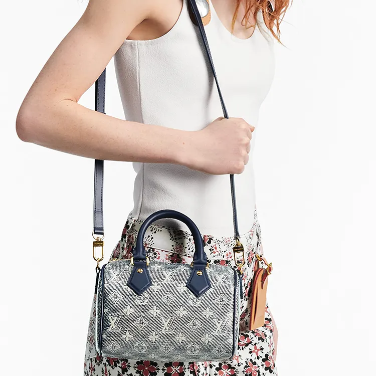 LOUIS VUITTON Speedy Bandouliere 20 Monoglam Blue-7