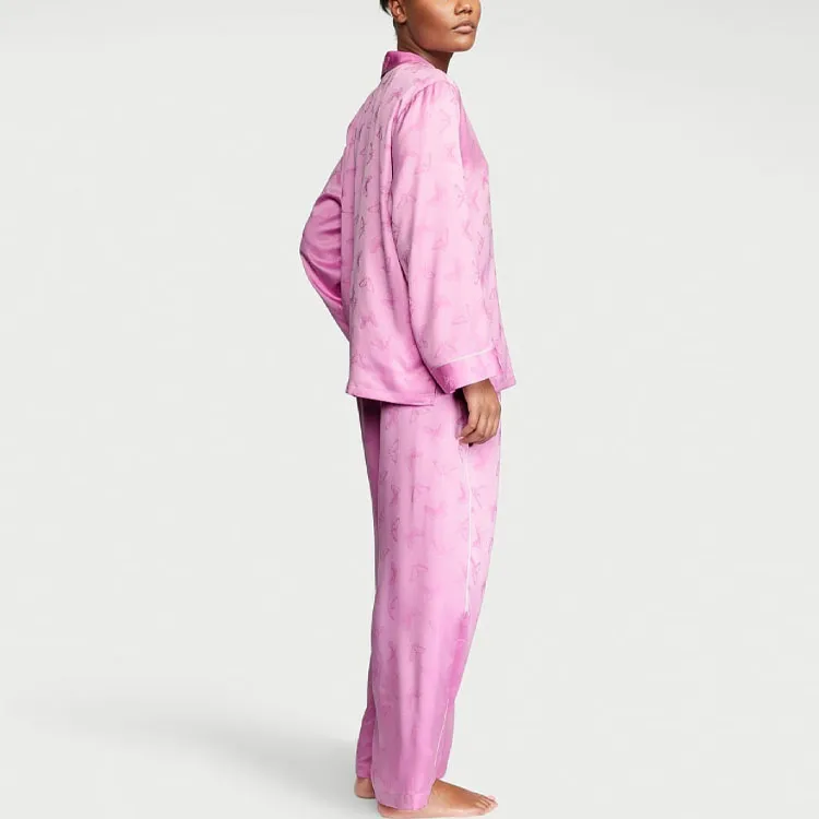Victoria's Secret Pajama Set Please Women's Pink Purple-3