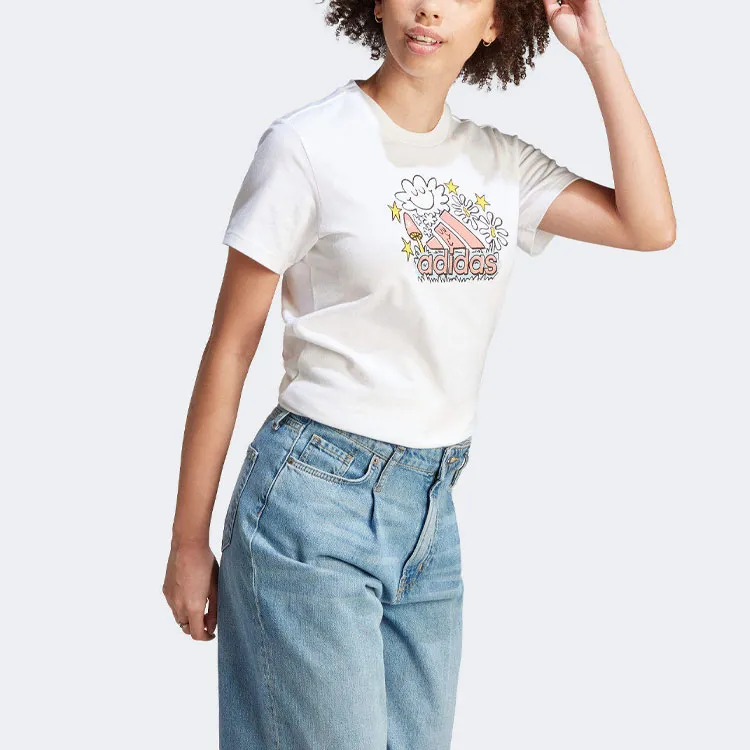 adidas Women's Doodle Graphic Tee White-2
