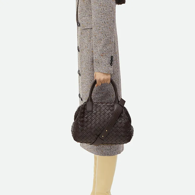 Bottega Veneta Sheepskin Bowling Bag, Shoulder Bag, Crossbody Bag, Handbag Medium Size Women's Sugar Like-5