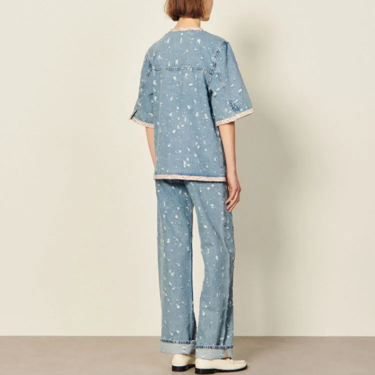 Sandro Denim Jackets Women's Denim Blue-3