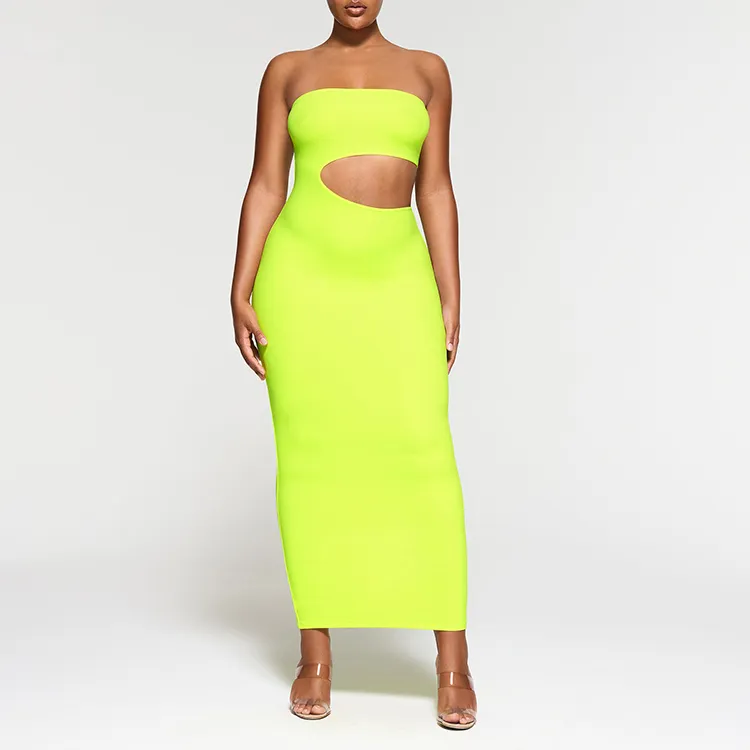 Skims Sleeveless Dresses Women's Neon Green-1