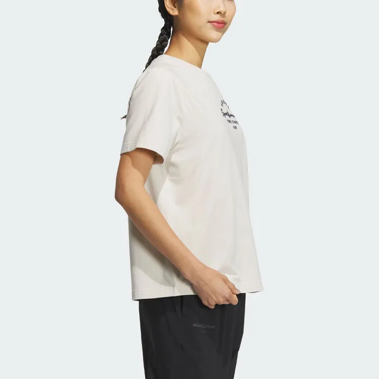Adidas Set in Sleeve T Shirt Women's Bauxite Brown-3