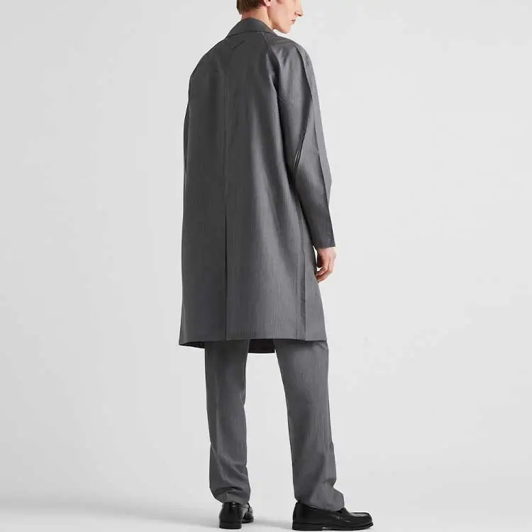PRADA Triangle logo Mohair wool Trousers-2