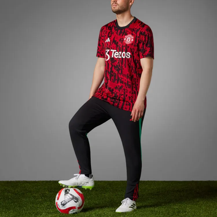 Adidas Manchester United Soccer Jerseys Men Red Black-4