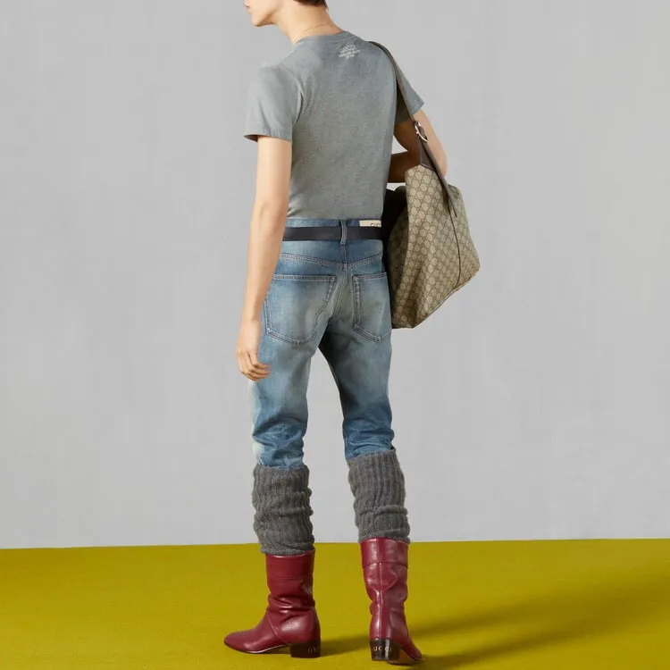 GUCCI Split Neck Short Sleeved T Shirt-3