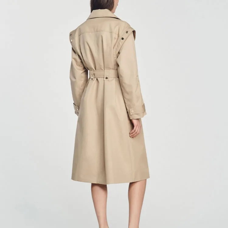 Sandro Trench Coat Women's Beige Yellow-2