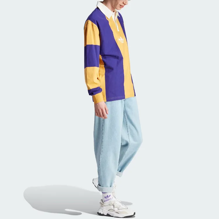 Adidas Originals HACK RUGB Polo Shirts Men Yellow Blue Multicolor-3