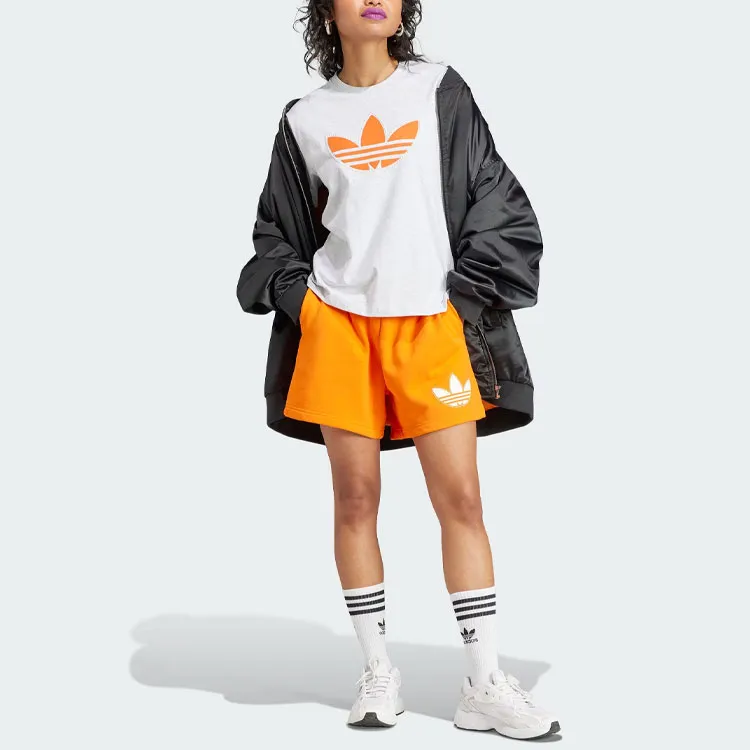 Adidas Originals Trefoil T Shirts Women's Light Heather Gray-3