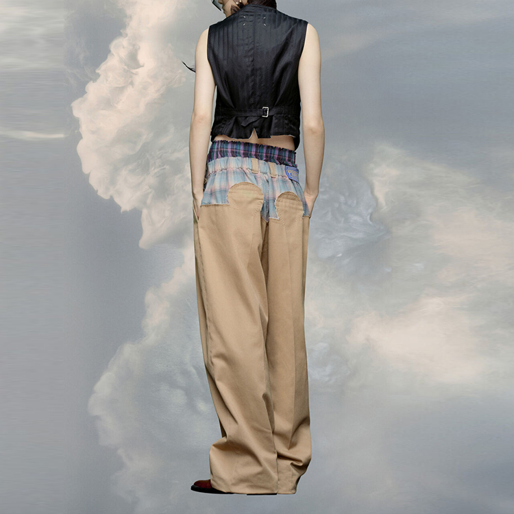 Maison Margiela X Pendleton Logo-Patch Checked-Yoke Trousers