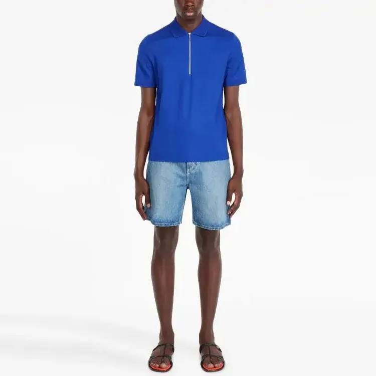 FERRAGAMO Logo-print Zip-up Polo Shirt-1