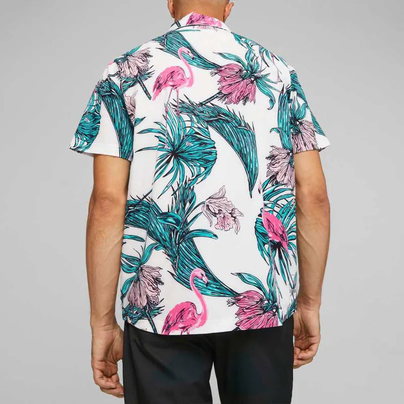 PUMA Shirts Men White/Bright Pink-2
