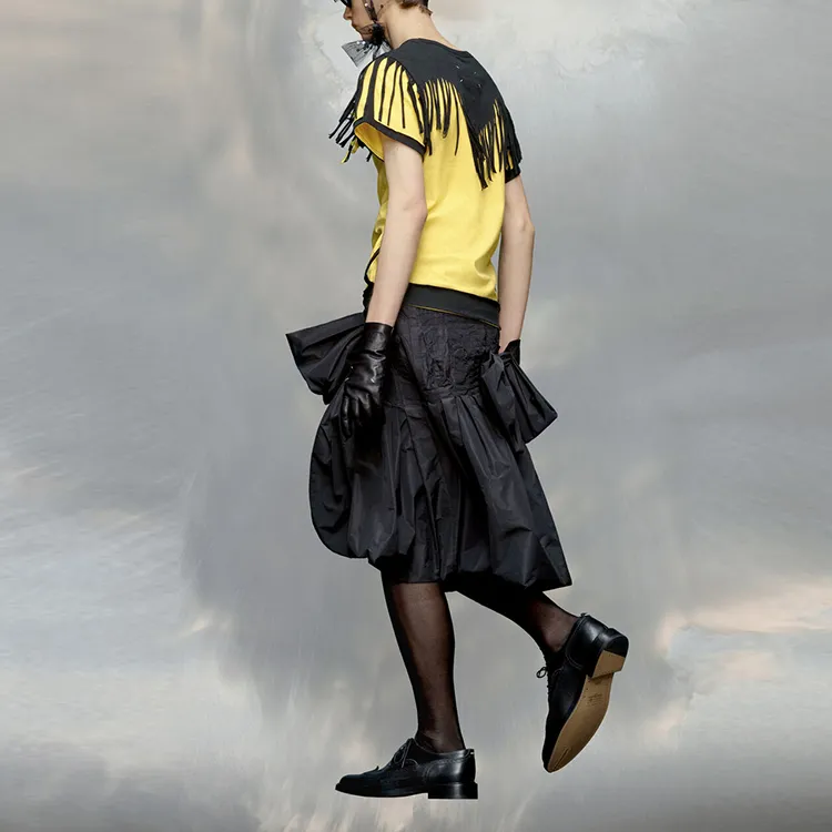 Maison Margiela Logo Prined Fringed T Shirt-5