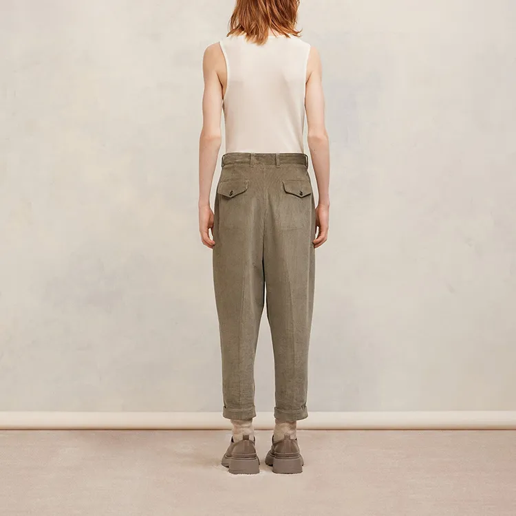 AMIPARIS Casual Pants Men Khaki Green-2