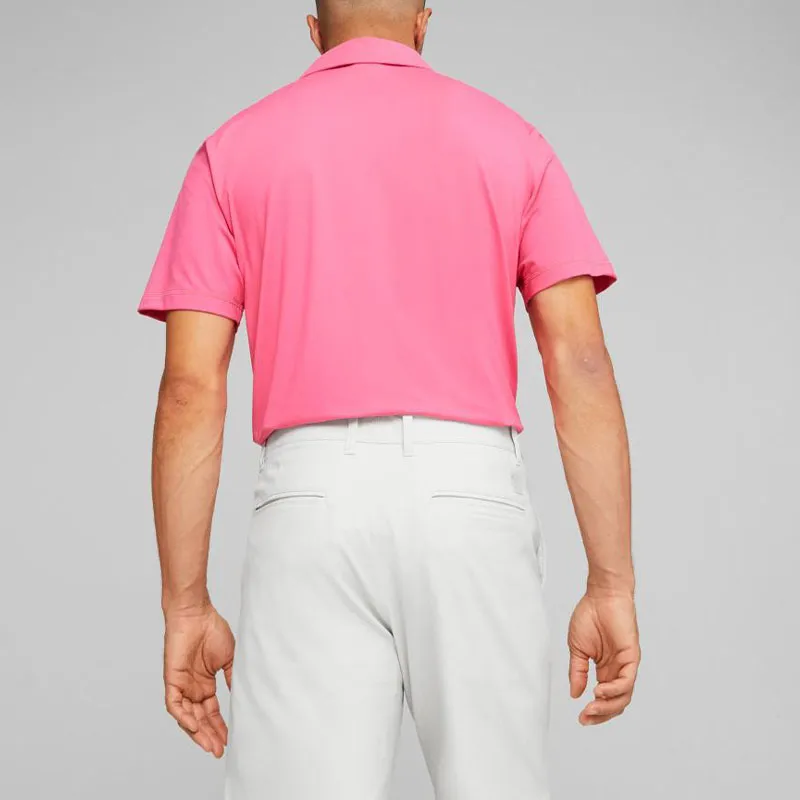 PUMA Golf X PTC Polo Shirts Men Bright Pink Red-3
