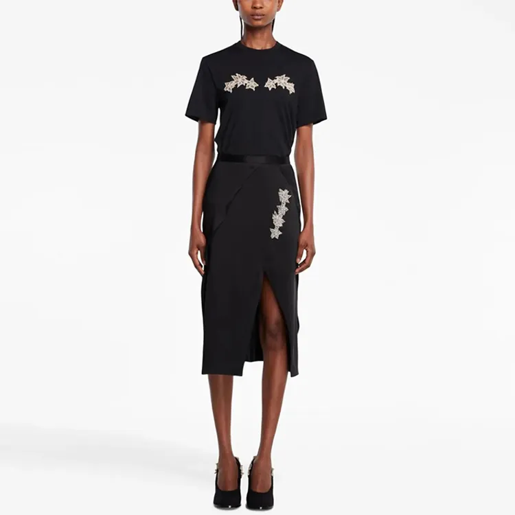 Christopher Kane Floral appliqué Short sleeve T shirt-1