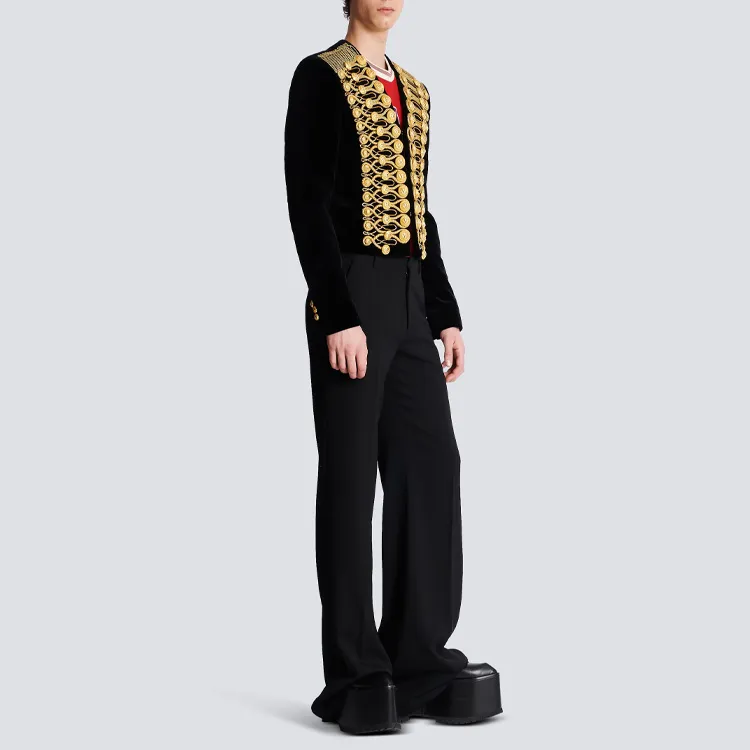 BALMAIN Fully embroidered Velvet Jacket-4