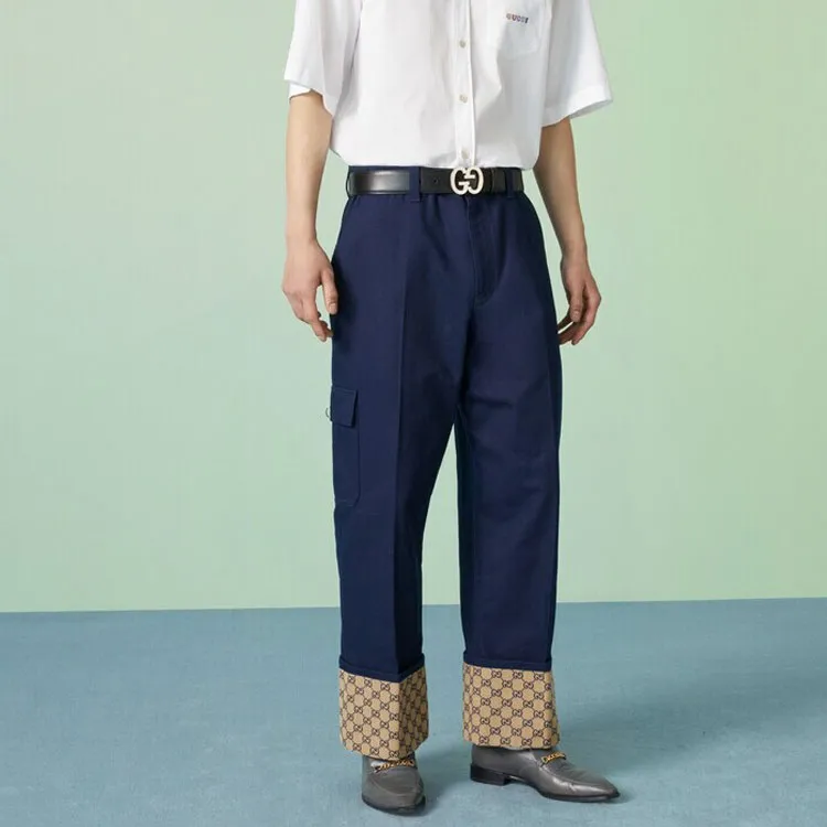 GUCCI Gg Supreme Straight leg Trousers-2